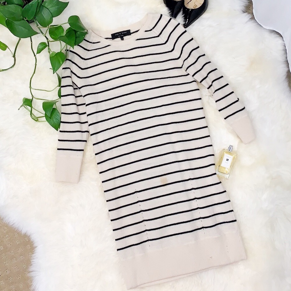 Rag&Bone Cream and Black Striped Dress